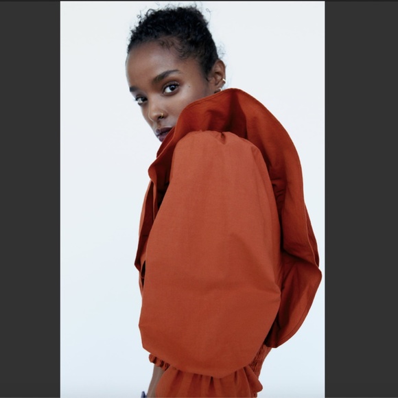 NWT Zara Ruffled Poplin Shirt - Picture 3 of 4